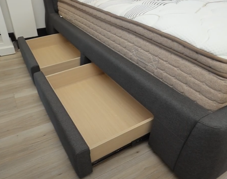 Dark Grey Vadan Bed Frame with Storage Drawers