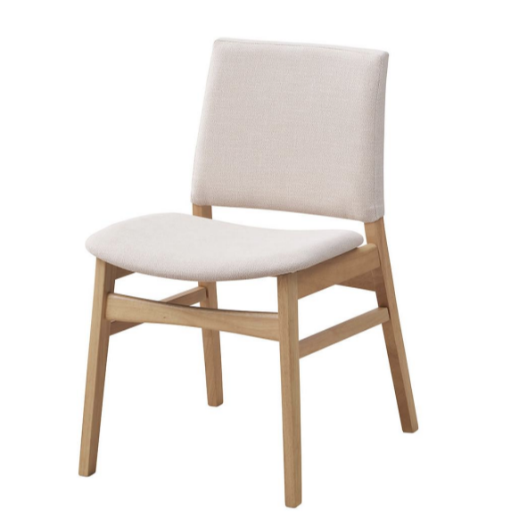 Hudson 5 Piece Extendable Dining Set - Natural Timber Table with Beige Fabric Chairs