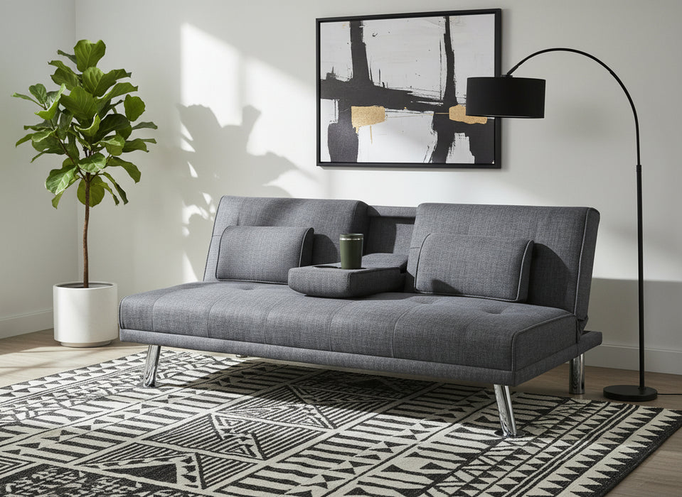 Melvin 3 Seater Fabric Futon Sofa Bed