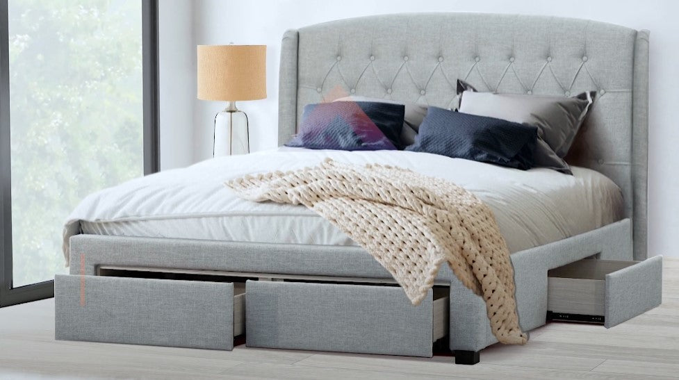 Honeydew Queen Bed Frame, Stone
