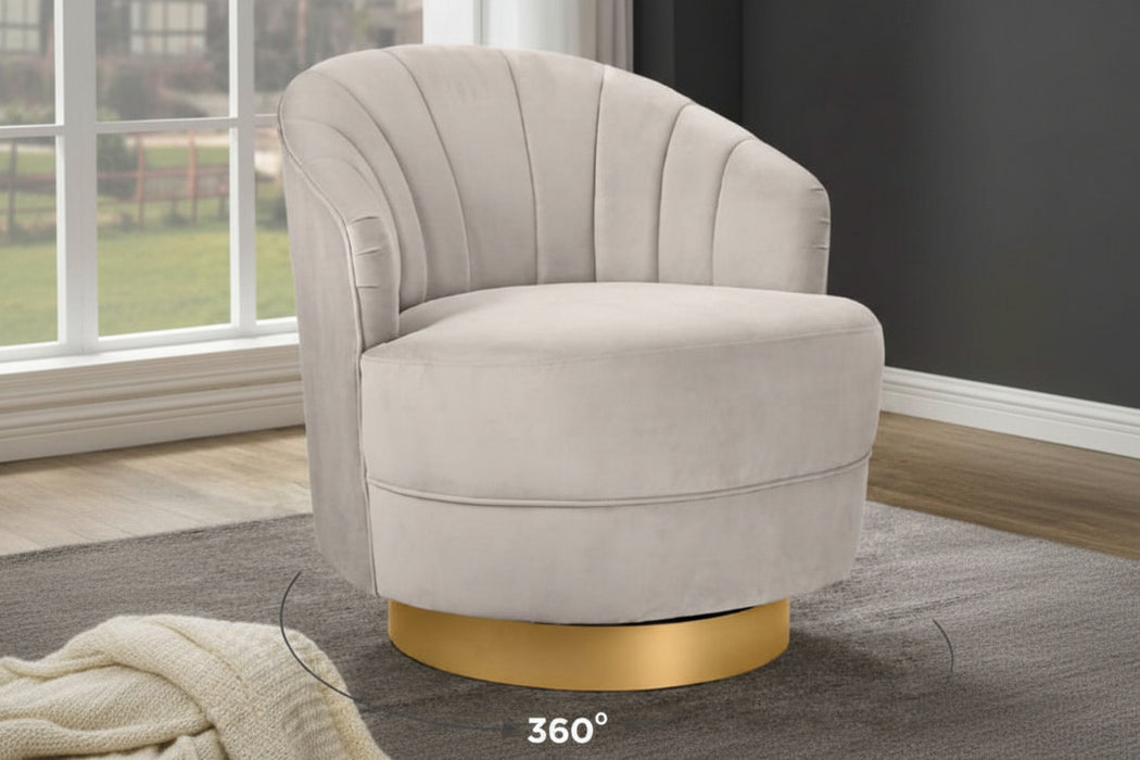 Vasa Swivel Chair in Velvet Fabric