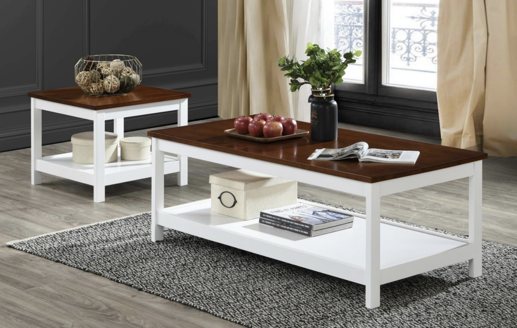 Lismore 1.2m Timber Coffee Table - Walnut White