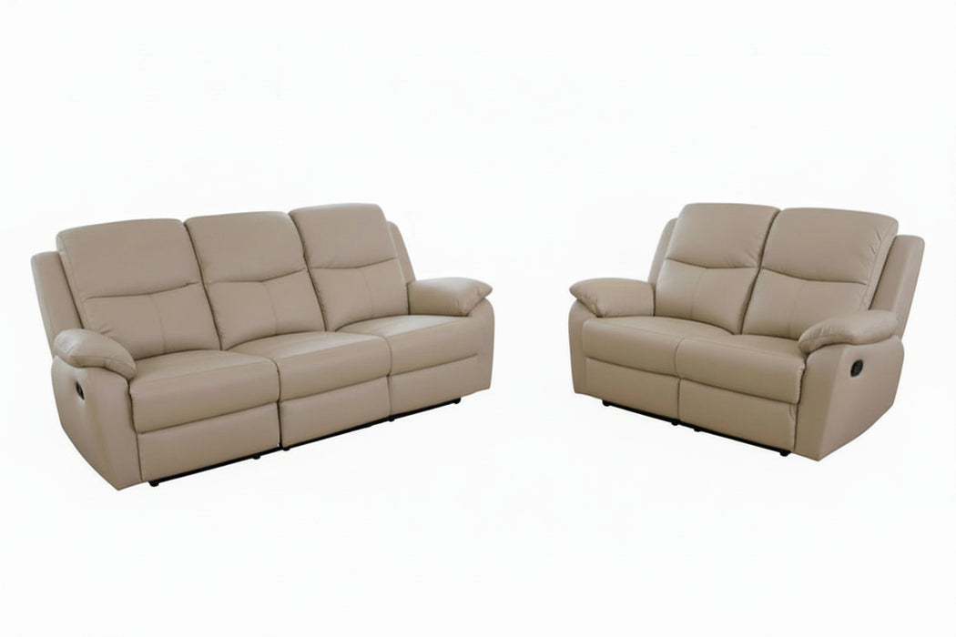 Washington 3+2 Seater Genuine Leather Sofa Set - Wheat
