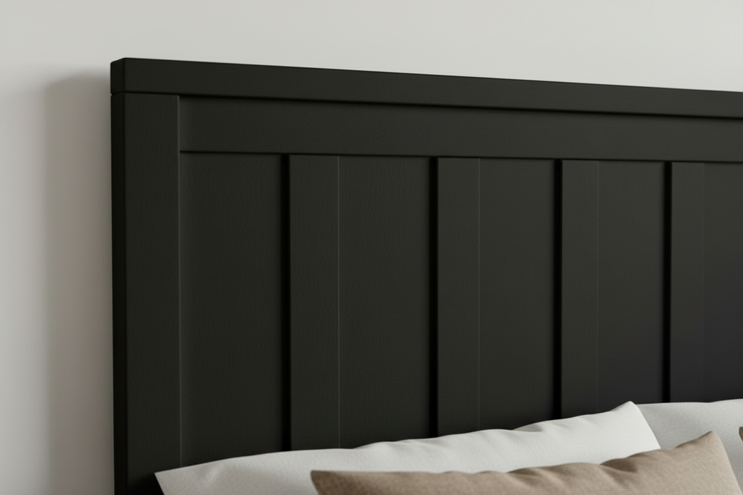 Jersey Black Double Wooden Bed