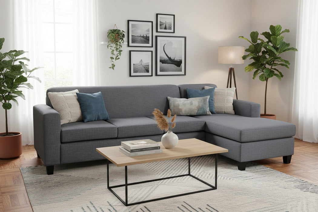 Stanmore 4 Seater Chaise Lounge in Fabric 265cm