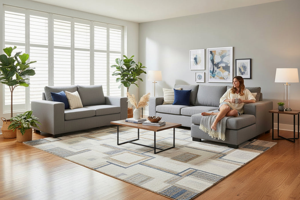 Balmoral 3 Seater Chaise + 2 Seater in Fabric