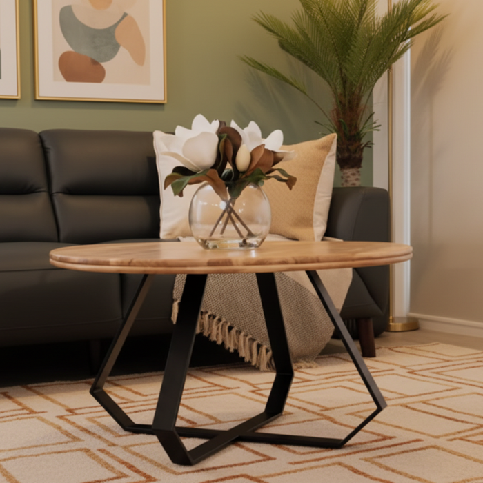 Vijun Industrial Round Coffee Table
