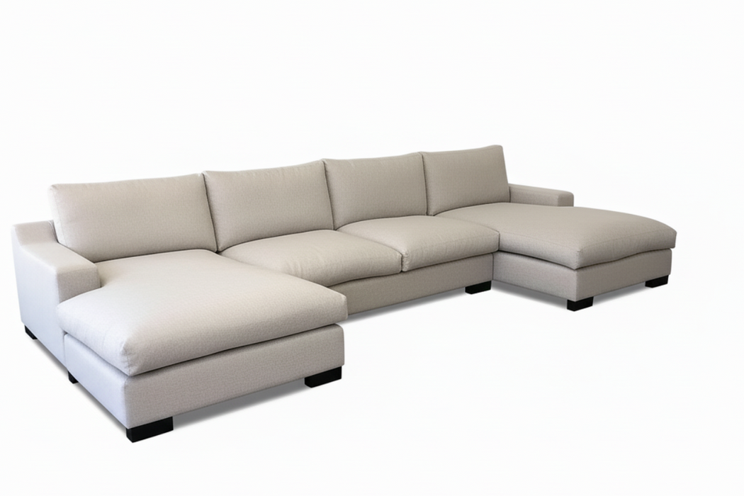 Maxwell Double Chaise with Feather Wrapped Seat Cushions