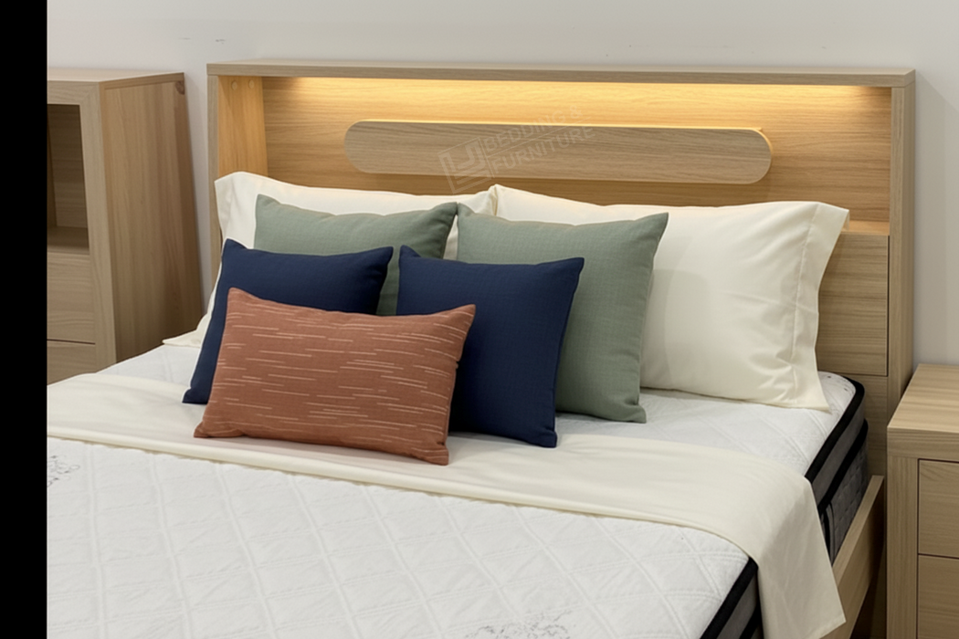 Marys Alpine Oak Double Bed with Storage – Beds Australia