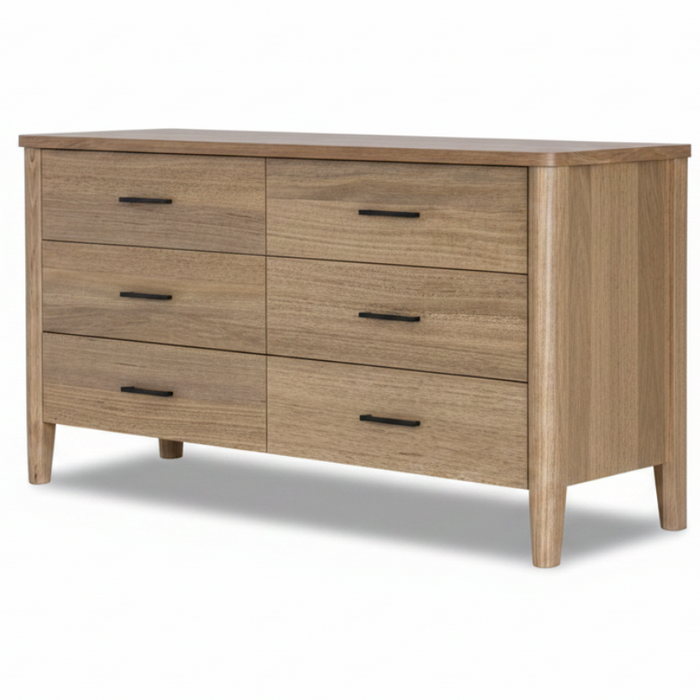 ROBINA SOLID TIMBER 6 DRAWER DRESSER