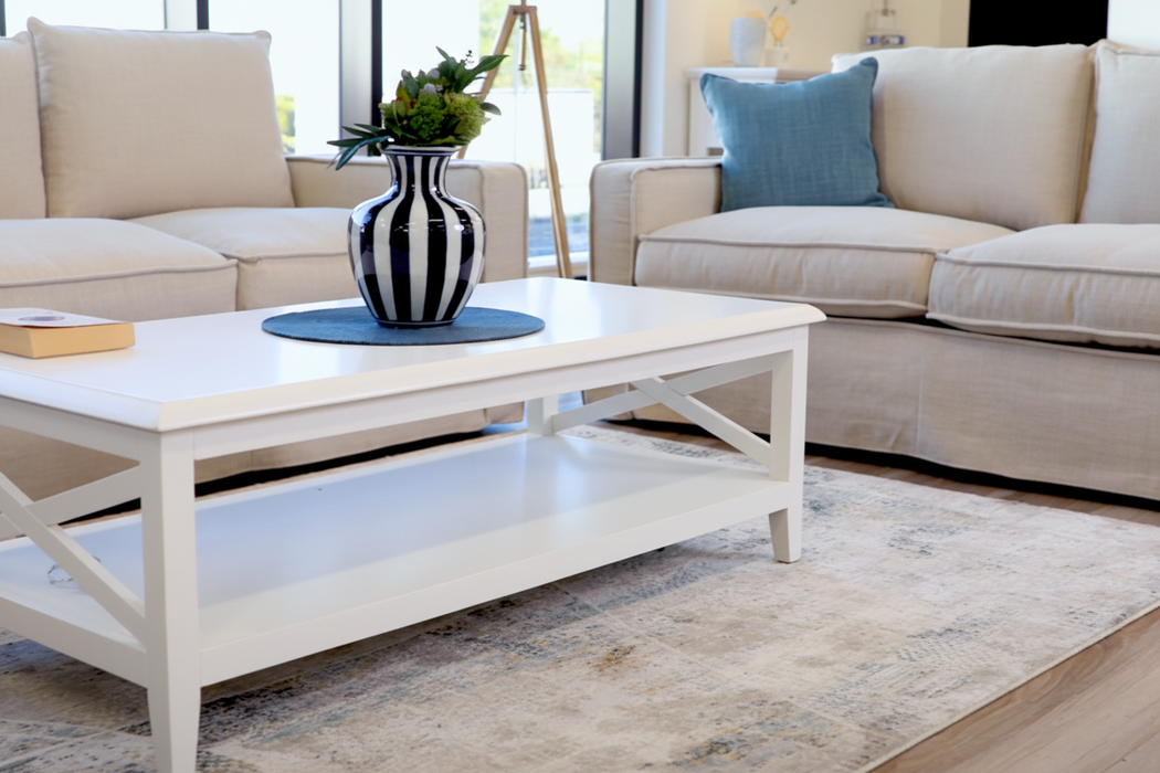 Hampton White Rectangular Coffee Table , 120cm