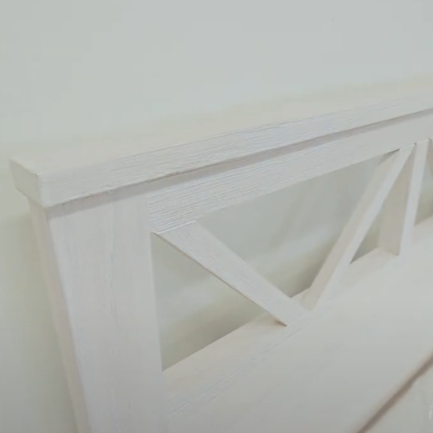 White Albana King Timber Bed Frame