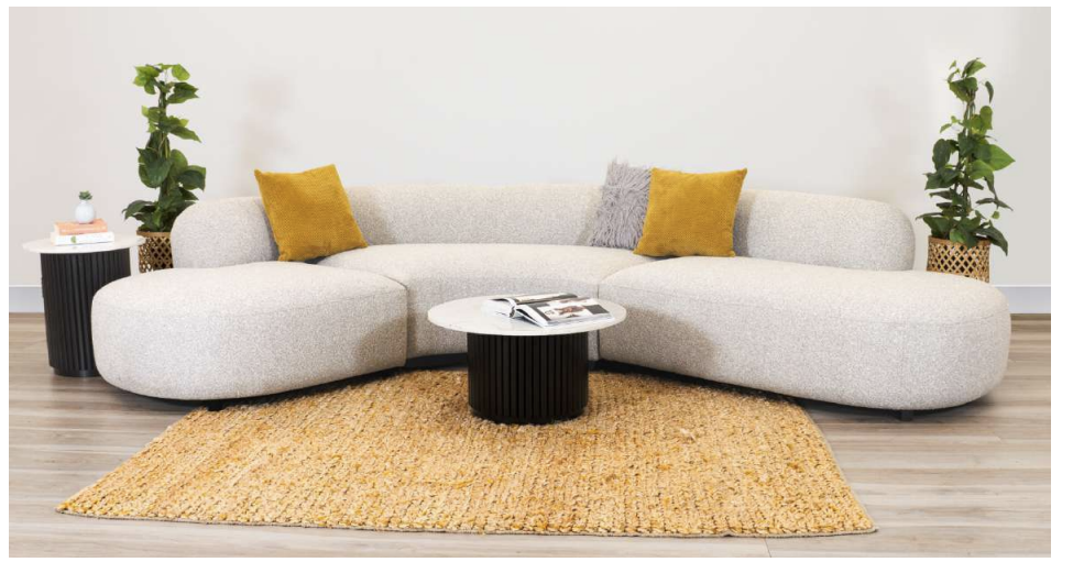 Daytona Fabric Curved Lounge, 360cm