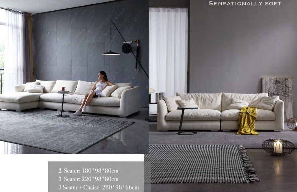 Havana 3 Seater Fabric Sofa with Chaise