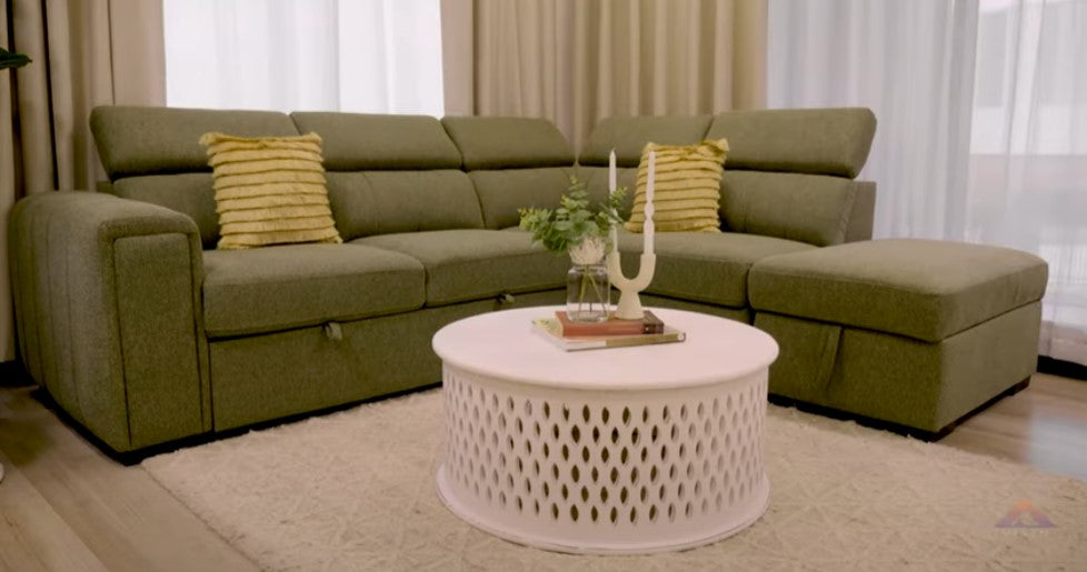 Linden 5 Seater Fabric Corner Sofa Bed with Chaise