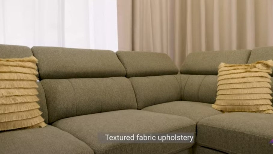 Linden 5 Seater Fabric Corner Sofa Bed with Chaise