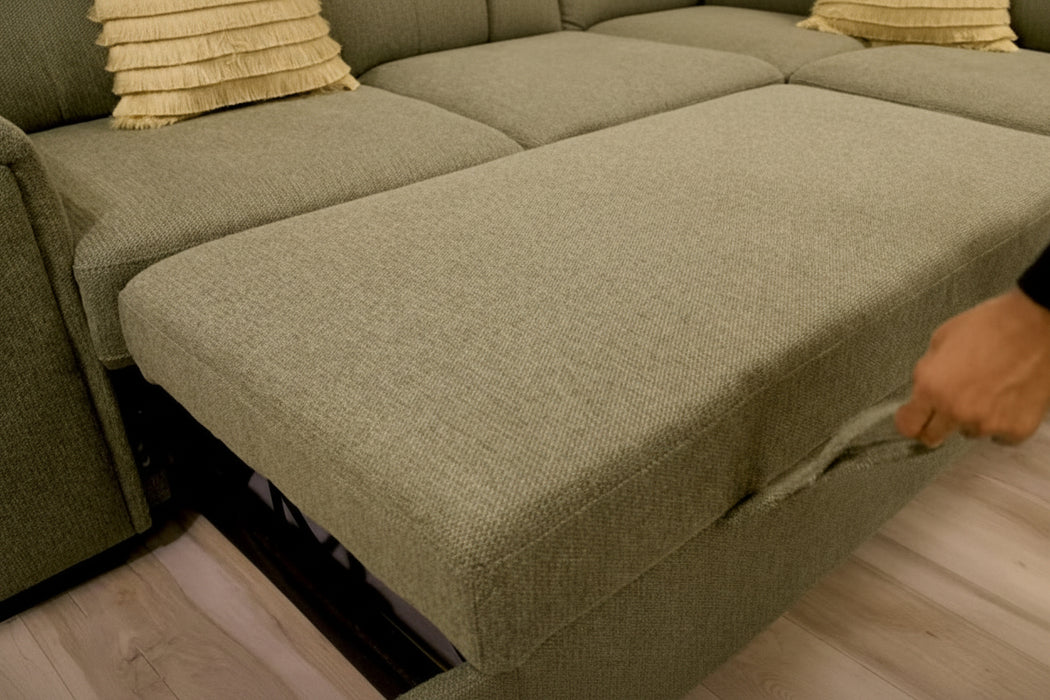 Adela 4 Seater Fabric Corner Sofa Bed with Chaise