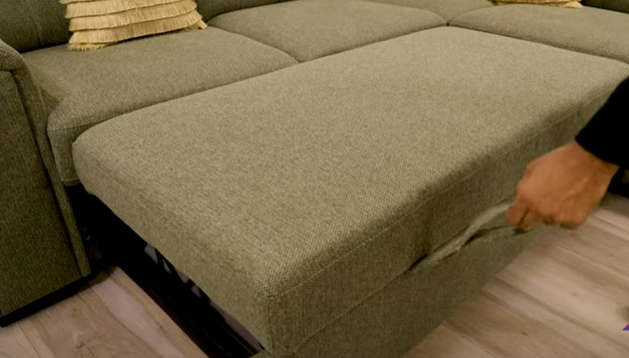 Linden 5 Seater Fabric Corner Sofa Bed with Chaise