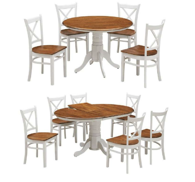 Hobart 7 Piece Oval Extendable Table with Chair Set