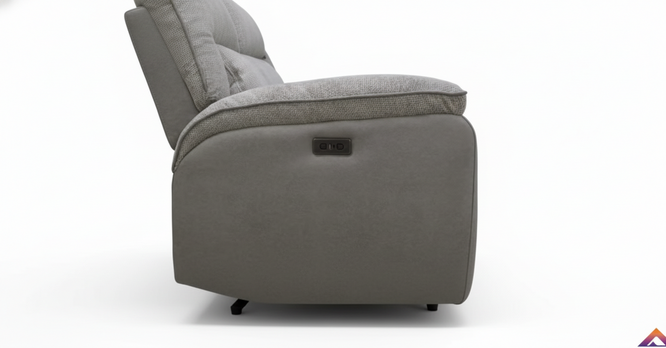 Angiva Fabric Single Powered Recliner - Oyster