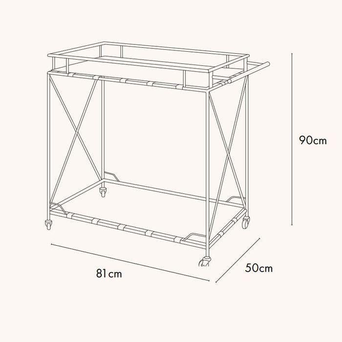 Sheraton Bar Cart Outdoor & Glass