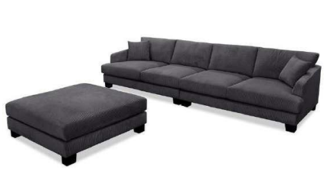 Hunter 3 Piece Corner Fabric Sofa - Charcoal