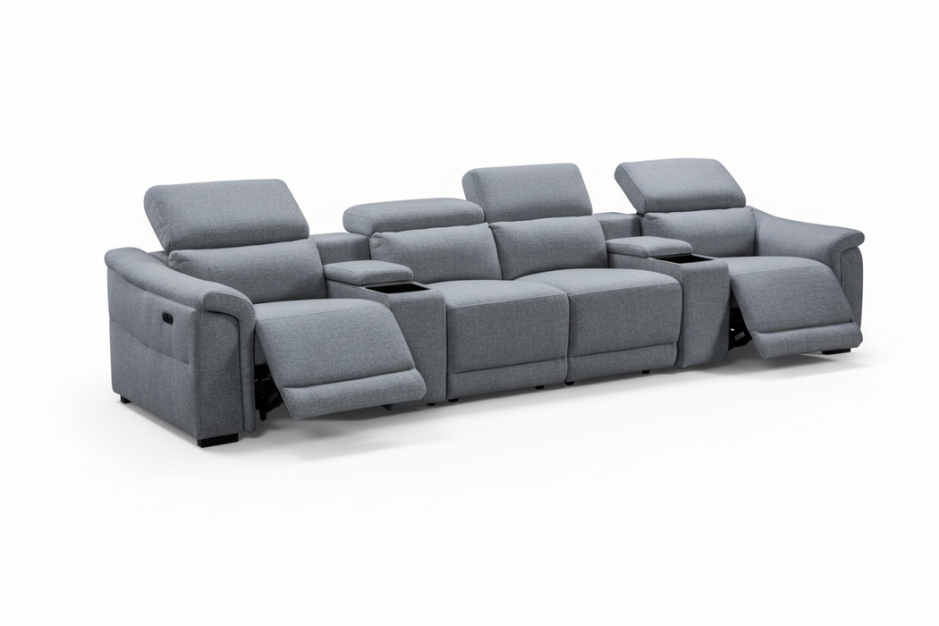 Robina 4 Seater Recliner Home Theatre Lounge - Fabric