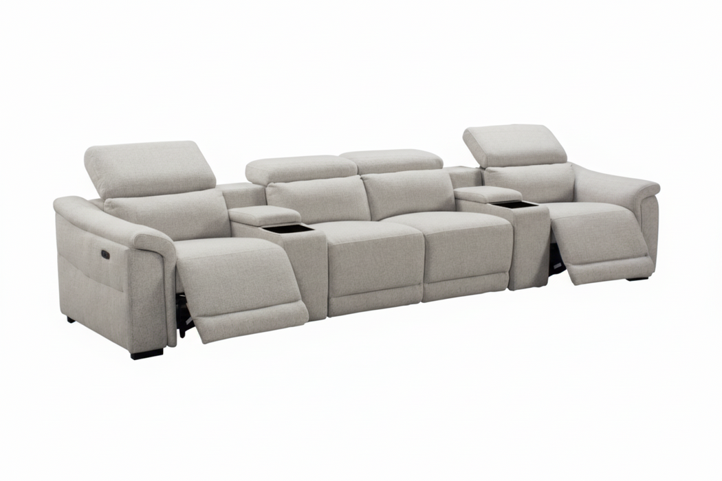 Robina 4 Seater Recliner Home Theatre Lounge - Fabric