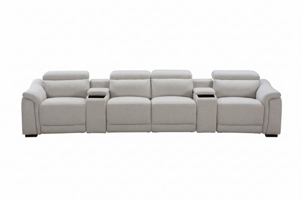 Robina 4 Seater Recliner Home Theatre Lounge - Fabric