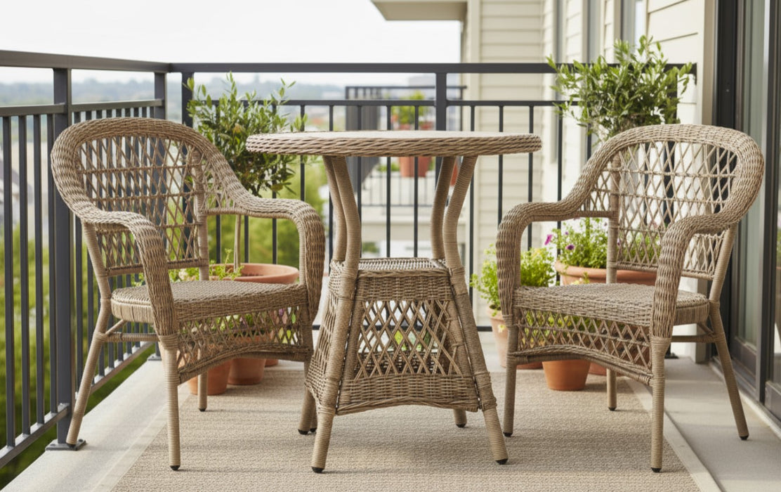 Marco Aluminium Synthetic Wicker Table Natural -Outdoor
