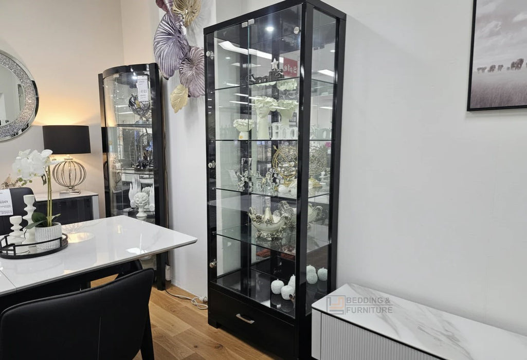 2 Door Black Display Cabinet - Gallery