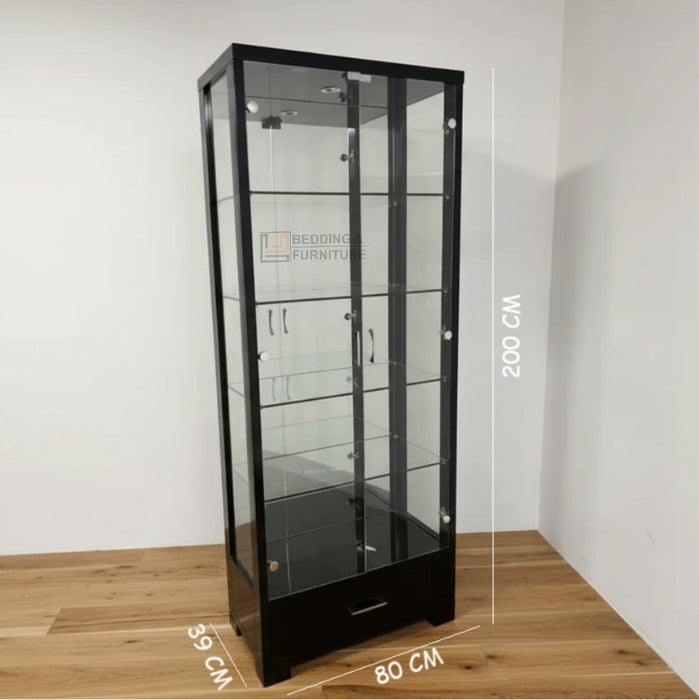 2 Door Black Display Cabinet - Gallery