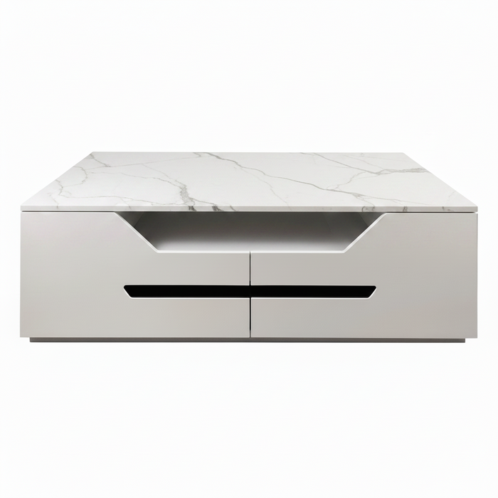 Wallis Marble Top Coffee Table with 4 Drawers  | FULLY ASSEMBLED