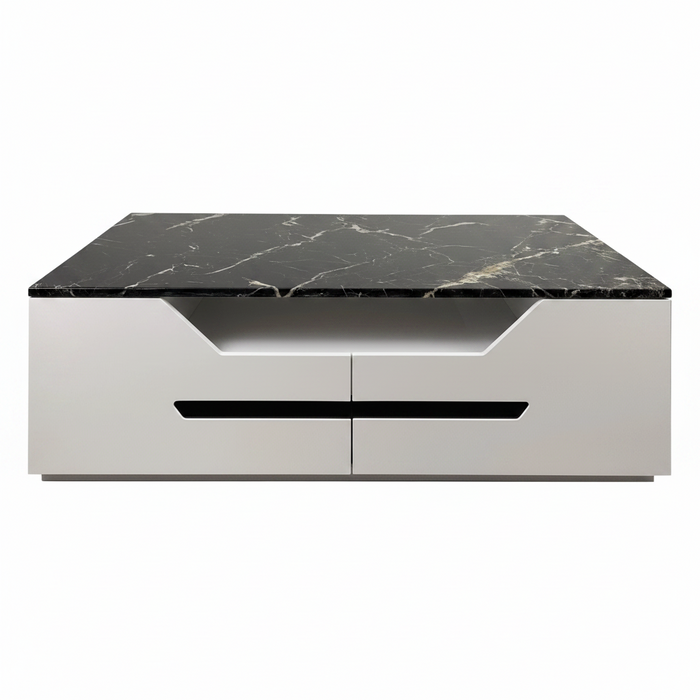 Wallis Marble Top Coffee Table with 4 Drawers  | FULLY ASSEMBLED