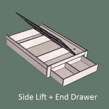 Manhattan Queen Bed with Gas Lift Storage in Mocha Oak