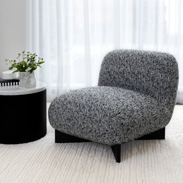 Hudson Round Marble Side Table with Black Base