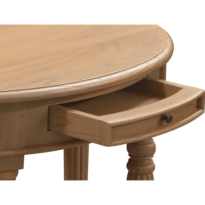 Nueva Turn Leg Half Round Sofa Table with Drawer Natural