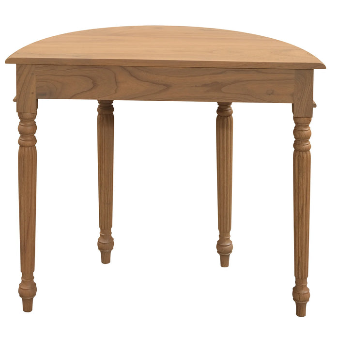 Nueva Turn Leg Half Round Sofa Table with Drawer Natural