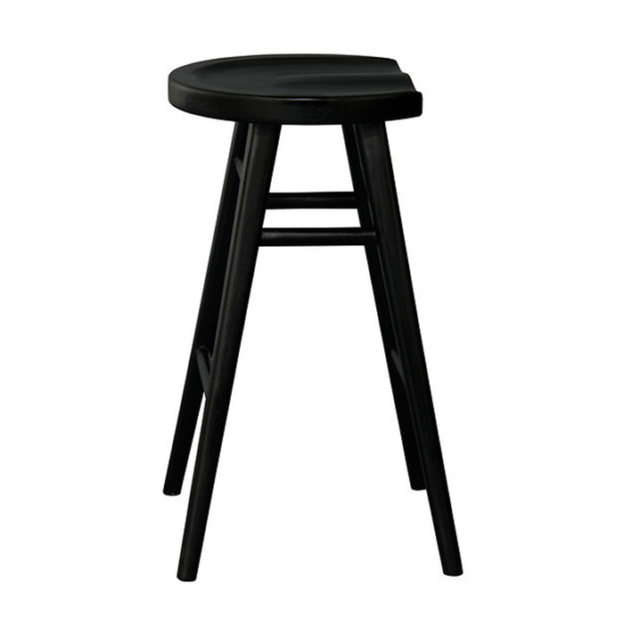 Scandinavian Timber Kitchen Counter Stool Black