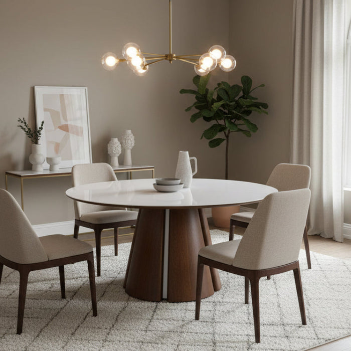 Auslar Modern Extendable Oval Dining Table | Stone Top