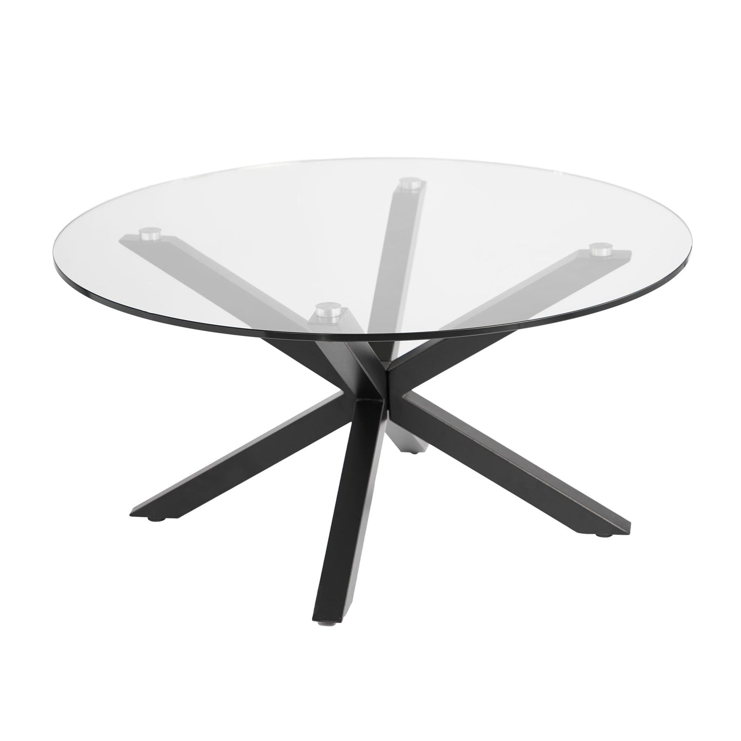82cm Gladstone Glass Top Table Black