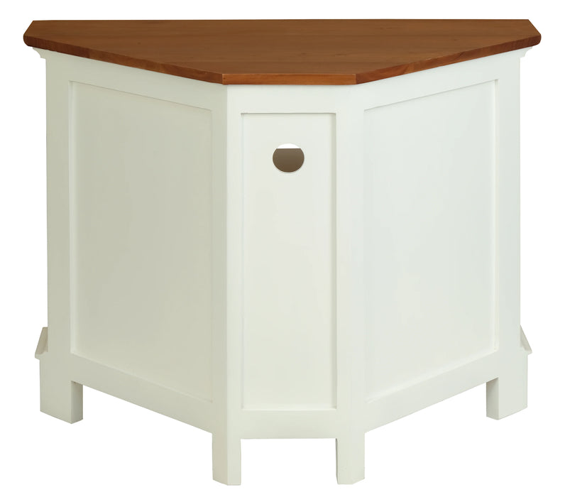 Tasmania 90cm Corner Tv Stand- White Pecan