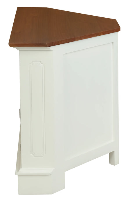 Tasmania 90cm Corner Tv Stand- White Pecan