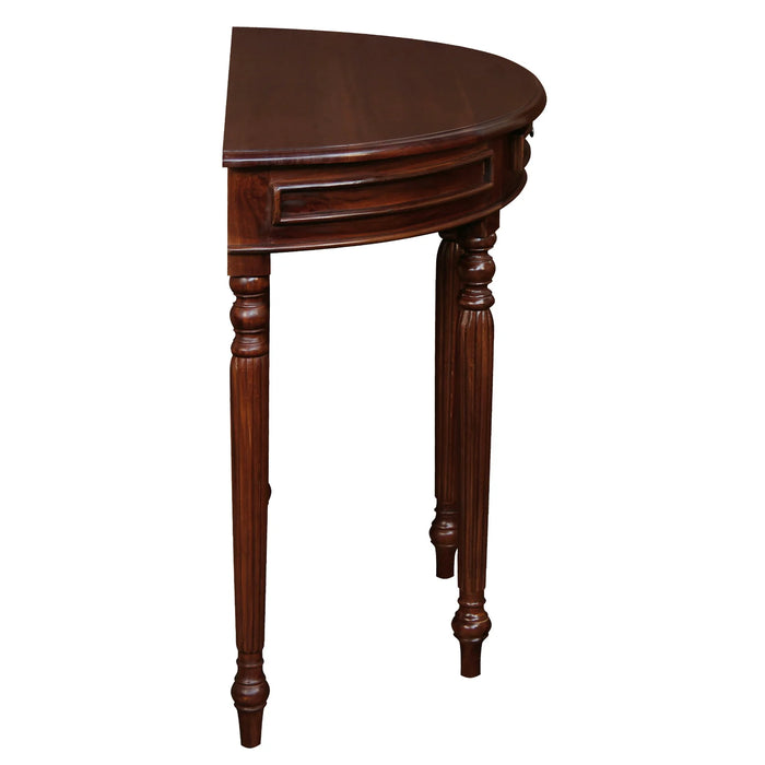 Nueva Turn Leg Half Round Sofa Table with Drawer