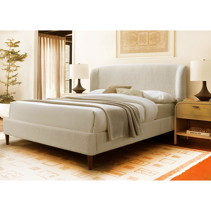 Cream Brittany Boucle Upholstered Bed Frame