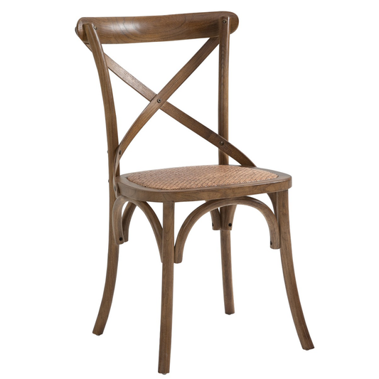 Mirano Wooden Cross back Commercial Grade Dining Chair, Walnut