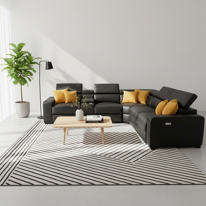 New York 5 Seater Modular Full Leather Corner Lounge