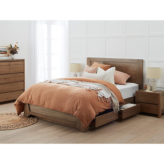 Floki Timber Bed with 4 Drawers