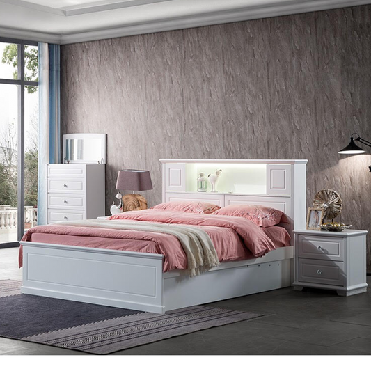 Balina  Timber Bed in Matte White