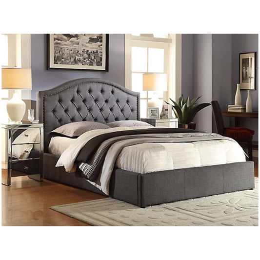 Windsor Fabric Bed in Charcoal Colour